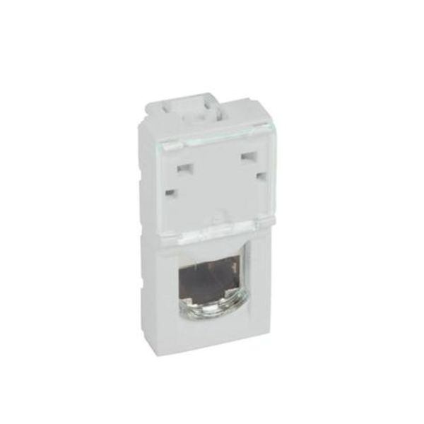 RJ45 socket category 6 STP 1 module LCS soft alu image 1