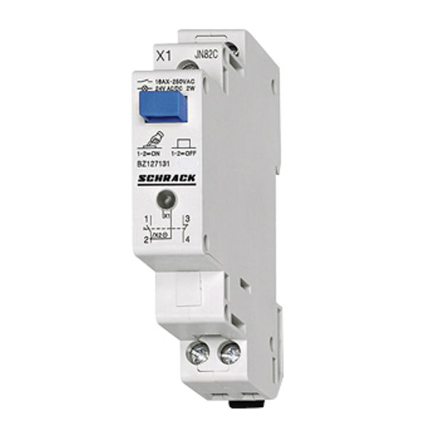 Modular Push-button Switch 1 NO + 1 NC, 24VAC/DC 16A + LED image 1