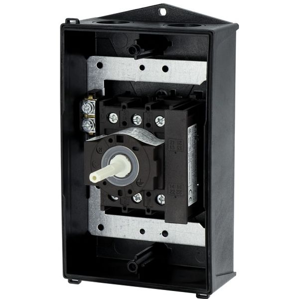 Main switch, P1, 25 A, surface mounting, 3 pole, 1 N/O, 1 N/C, STOP function, With black rotary handle and locking ring, Lockable in the 0 (Off) posit image 8