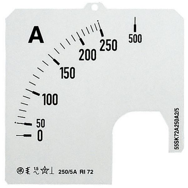 SCL-A5-25/72 Scale for analogue ammeter image 1