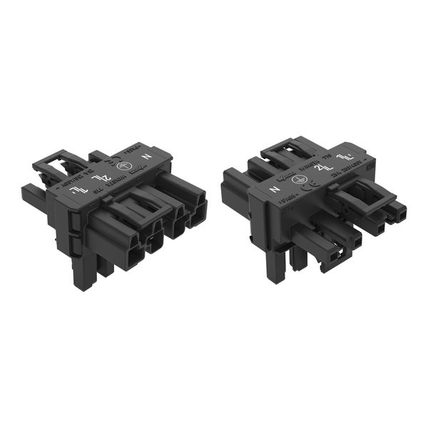 T-distribution connector 4-pole Cod. A black image 3