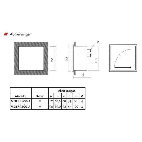 Voltmeter AC w. integrated switch f. Phases, 96x96mm, 500VAC image 3