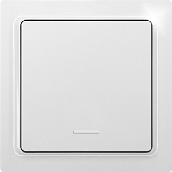 Wireless 1-way pushbutton in E-Design55, pure white glossy image 1