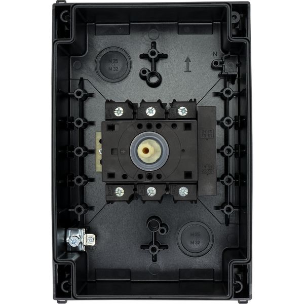 Main switch, P3, 63 A, surface mounting, 3 pole, 1 N/O, 1 N/C, STOP function, With black rotary handle and locking ring, Lockable in the 0 (Off) posit image 28