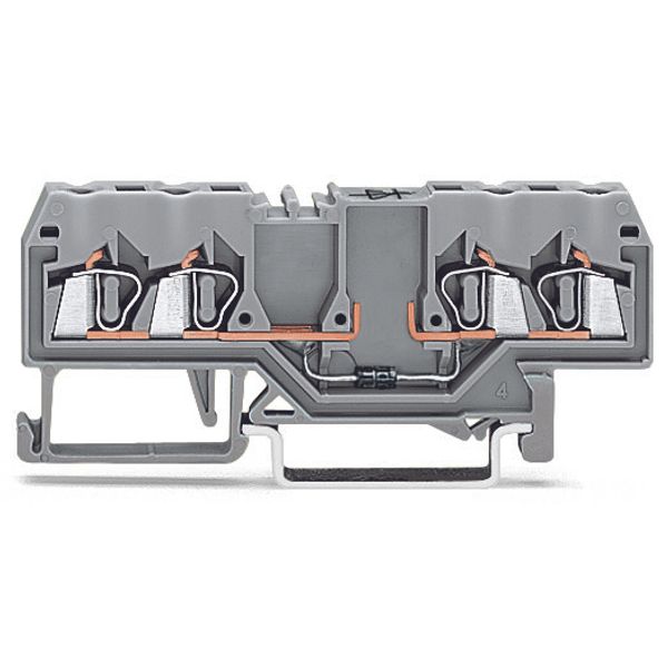 Component terminal block 4-conductor with diode 1N4007 gray image 1