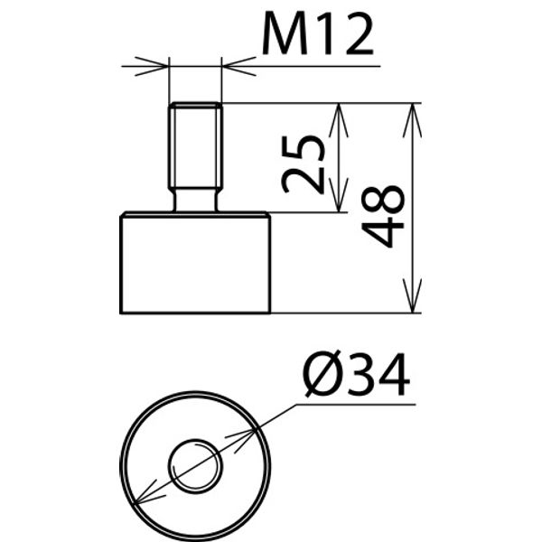 Welding-type connector, threaded bolt M12x25mm, St/galZn - KIT - image 2