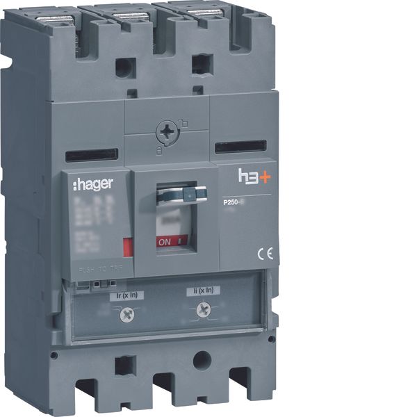 Moulded Case Circuit Breaker h3+ P250 TM ADJ 3P3D 250A 25kA FTC image 1