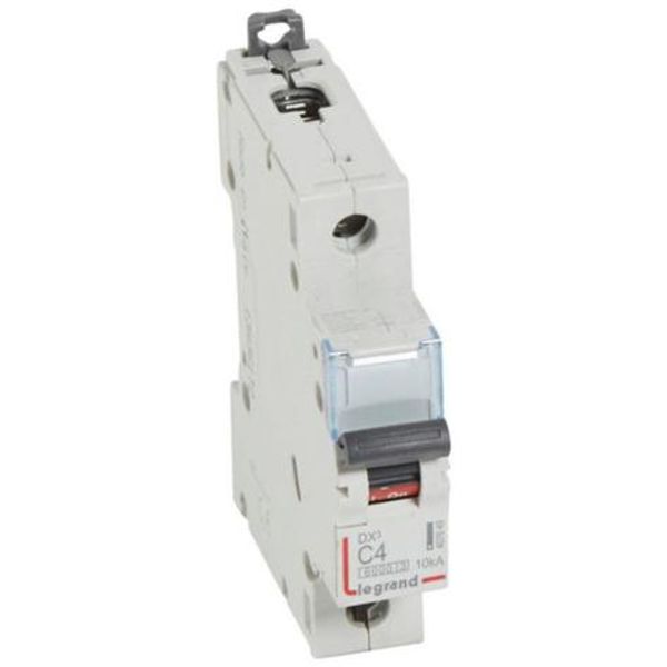 DX³6000 10kA high inlet and low outgoing screw circuit breaker 1P 230V~ to 400V~ - 4A - curve C - 1 module image 1