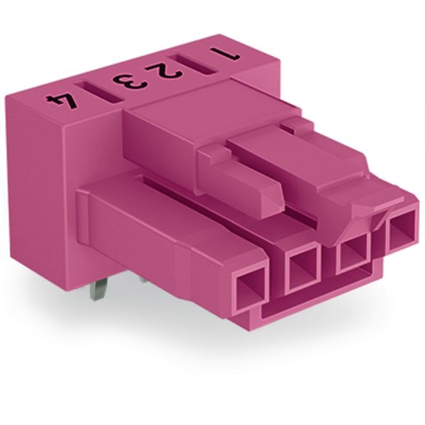 Socket for PCBs angled 4-pole pink image 2