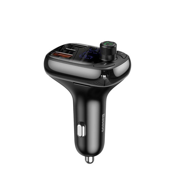 Bluetooth FM Modulator Car Quick Charger 12-24V 2xUSB + USB-C 5A, Black image 3