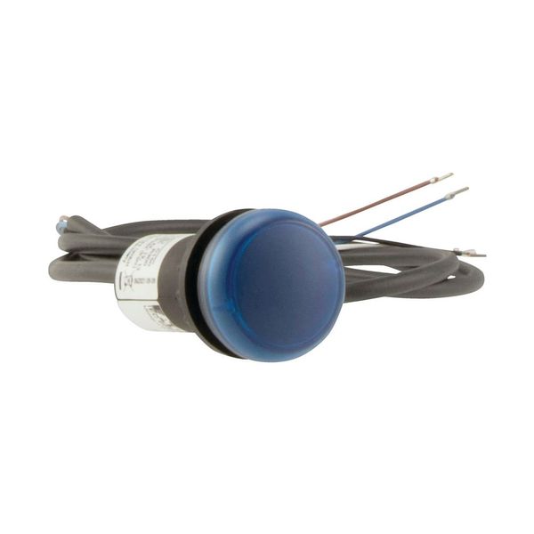Indicator light, Flat, Cable (black) with non-terminated end, 4 pole, 1 m, Lens Blue, LED Blue, 24 V AC/DC image 10