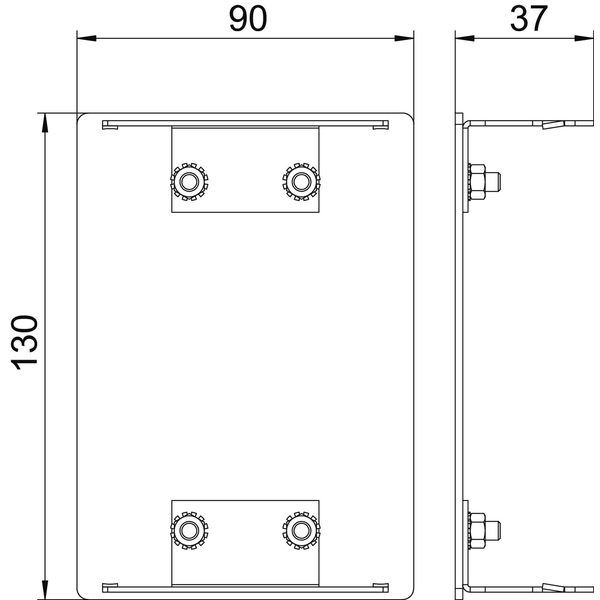 GA-E90130RW End piece  90x130x37 image 2