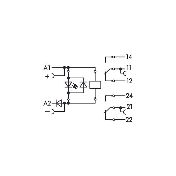 Relay module;Nominal input voltage: 24 VDC;2 changeover contacts; image 4