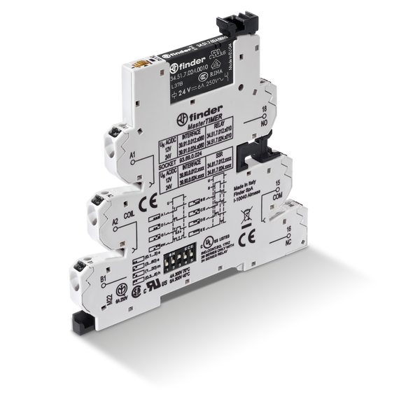 Rel. interface EMR MasterTIMER Push-IN.6,2mm.1CO 6A/24VUC, AgNi (39.91.0.024.0060) image 2