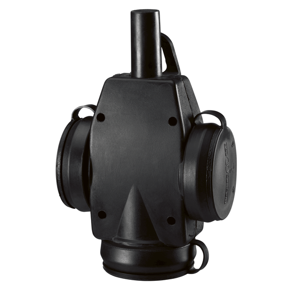 Solid rubber triple suspended connector according to French/Belgian standards, black image 1