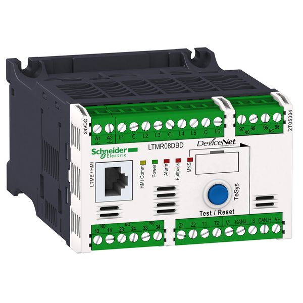 Motor Management, TeSys T, motor controller, DeviceNet, 6 logic inputs, 3 relay logic outputs, 0.4 to 8A, 100 to 240VAC image 1