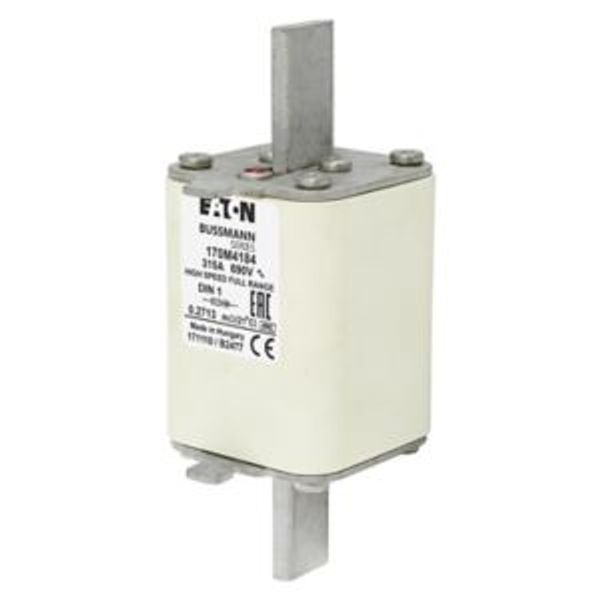 Fuse-link, high speed, 315 A, AC 690 V, DIN 1, 52 x 66 x 135 mm, gR, DIN, IEC, single indicator image 4