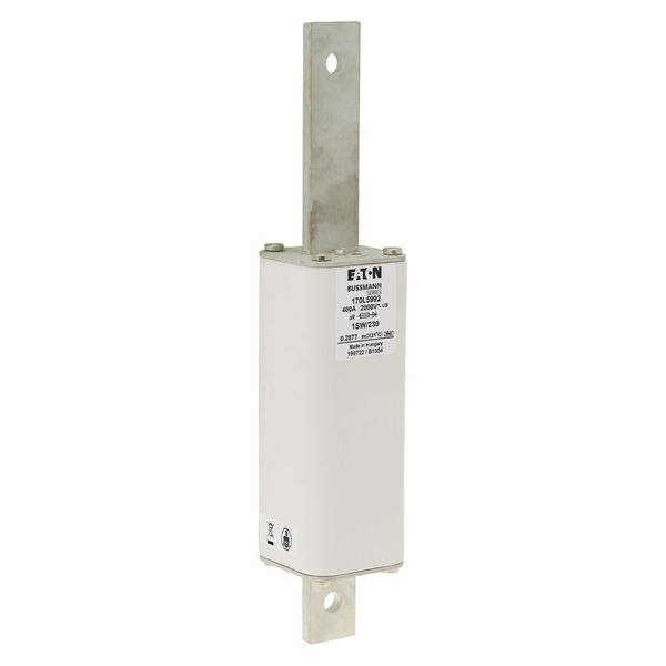 Fuse-link, high speed, 400 A, AC 2000 V, Size 1, 51 x 51 x 264 mm, aR, IEC, single indicator, centre bolted image 7