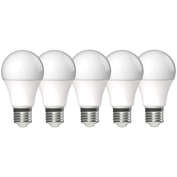 LED SMD Bulb - Classic A60 E27 8.5W 806lm 2700K Opal 150°  - 5-pack image 1