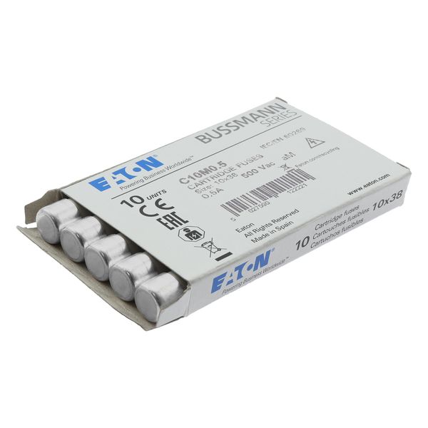 Fuse-link, LV, 0.5 A, AC 500 V, 10 x 38 mm, aM, IEC image 18