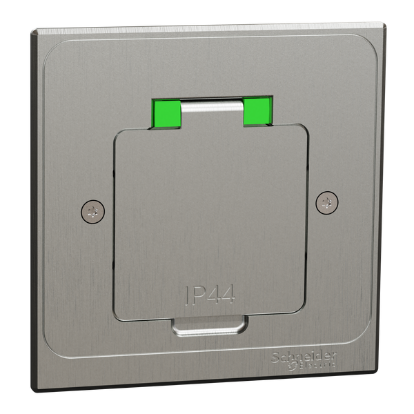 Socket-outlet, Unica System+, complete product Schuko IP44 grey image 4