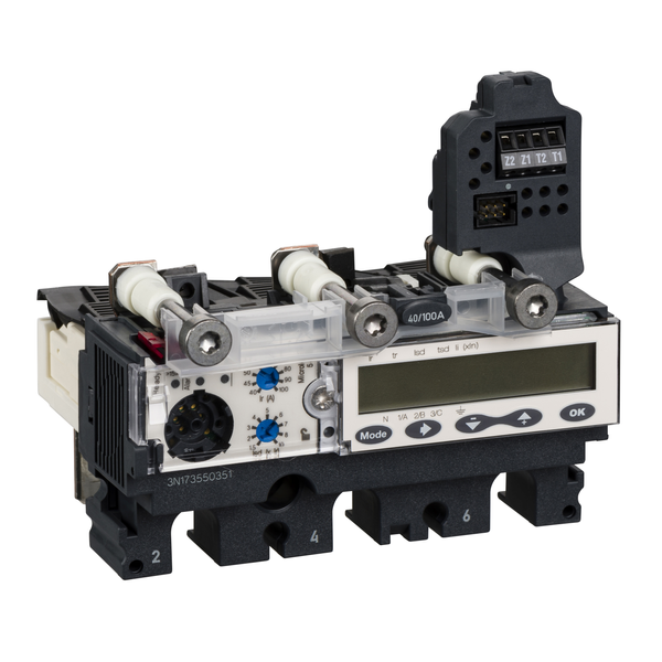 trip unit MicroLogic 5.2 E for ComPact NSX 160/250 circuit breakers, electronic, rating 160A, 3 poles 3d image 4