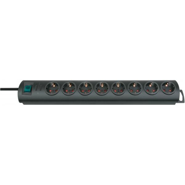 Primera-Line extension socket 8-way black 2m H05VV-F 3G1,5 image 1