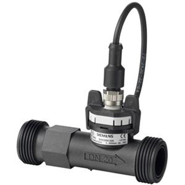 QVE2000.010 - Flow sensor made from fiber-glass reinforced plastic for liquids in DN 10 pipes, DC Output: 0...10 V image 1