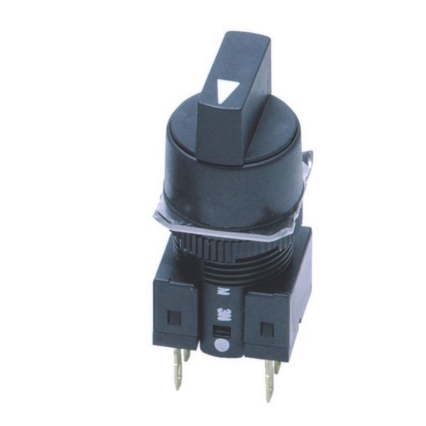 Selector switch, non-illuminated, lever type, round, 3 notches, spring image 1