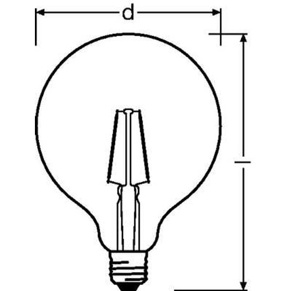 LED Bulb Classic Globe 2.5W/827 230V 250lm E27 Filament image 2