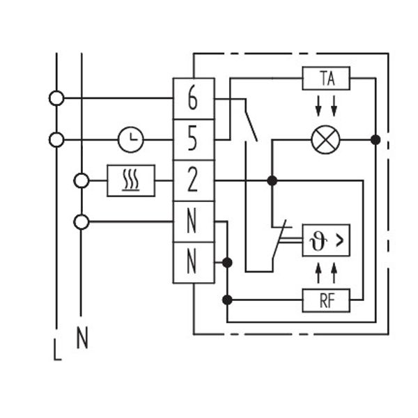 Room controller, 5-30C, AC 230V, 1NC, 16 A, on/off, lamp heat, with TA approx.5K image 3