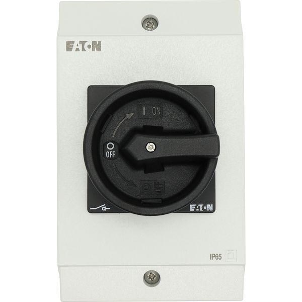 Main switch, T3, 32 A, surface mounting, 4 contact unit(s), 8-pole, STOP function, With black rotary handle and locking ring, Lockable in the 0 (Off) image 53