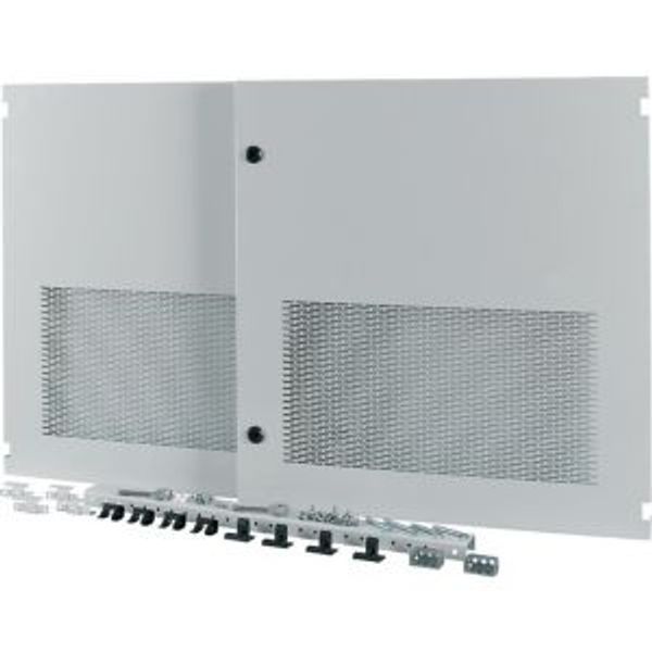 Section wide door, ventilated, HxW=700x1350mm, IP31, grey image 2