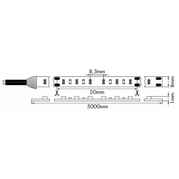 Marra Pro LED 14,4W 1300lm/m 3000K Ra>90, 24V, length 5M image 3