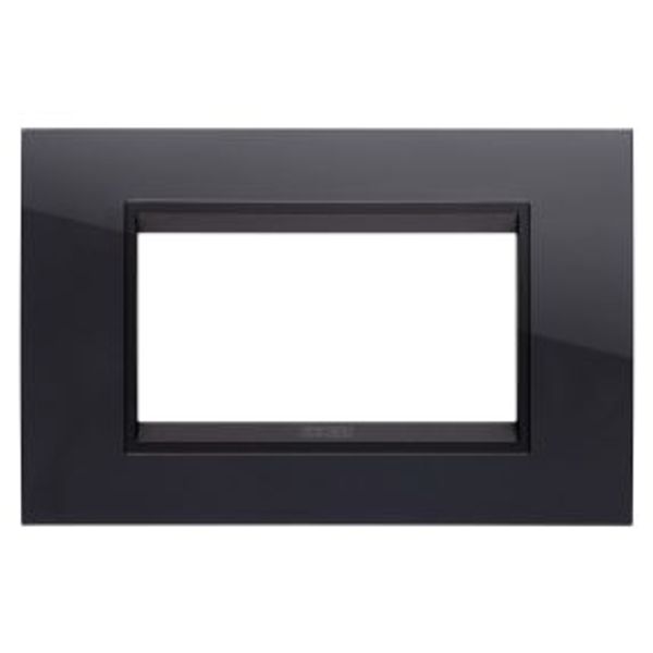 LUX PLATE - IN TECHNOPOLYMER - 4 MODULES - TONER BLACK LAVY - INNER FRAME MATT BLACK - CHORUSMART image 1