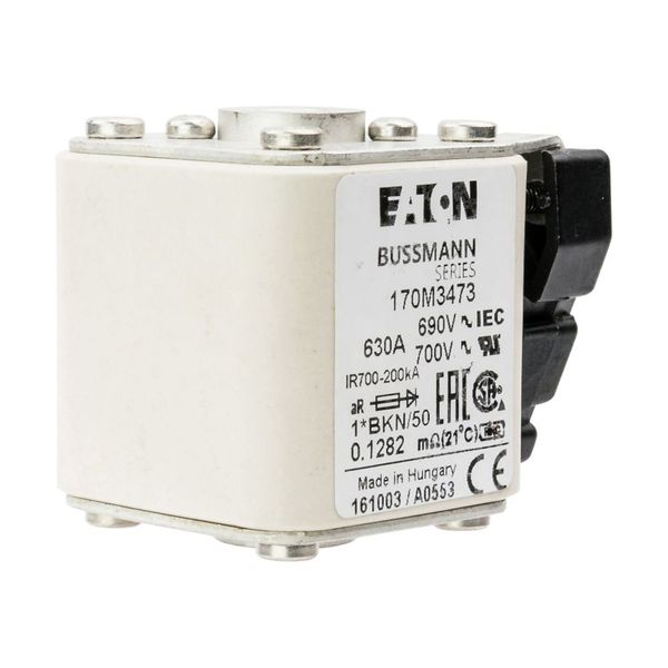 Fuse-link, high speed, 630 A, AC 690 V, compact size 1, aR, IEC, UL, single indicator image 15