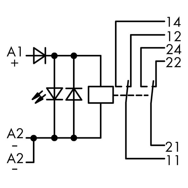 Relay module Nominal input voltage: 24 VDC 2 changeover contacts gray image 3
