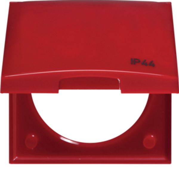 Frame with hinged cover and imprint "IP44", Integro Flow, red glossy image 1
