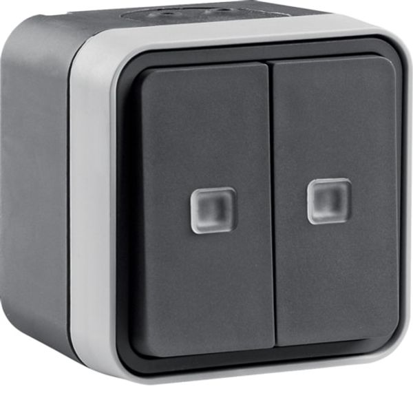 CUBYKO A/R DOUBLE LIGHT WALL-MOUNTED IP55 GRAY image 1