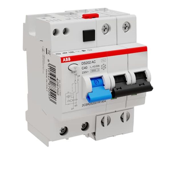 DS202 AC-C40/0.03 Residual Current Circuit Breaker with Overcurrent Protection image 2