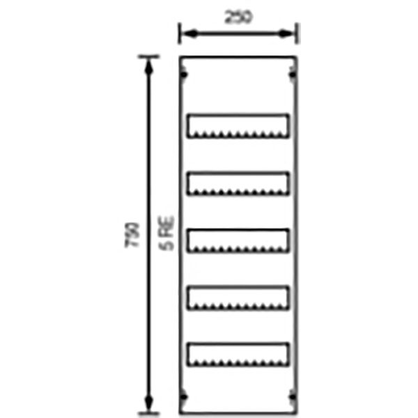 AS15 Cover, Field width: 1, Rows: 5, 750 mm x 250 mm x 26.5 mm, IP2XC image 1