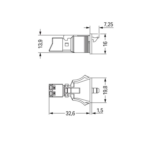 Snap-in plug 2-pole Cod. B light green image 6