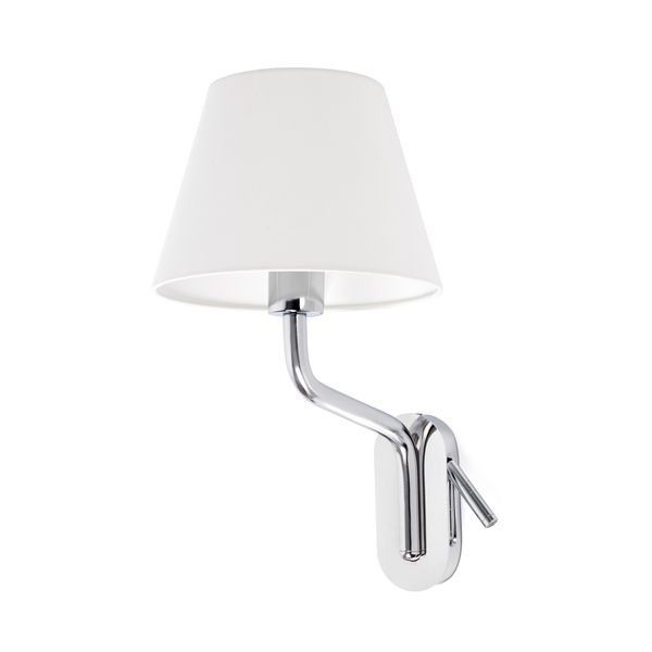 ETERNA Left chrome/white table lamp with reader image 1