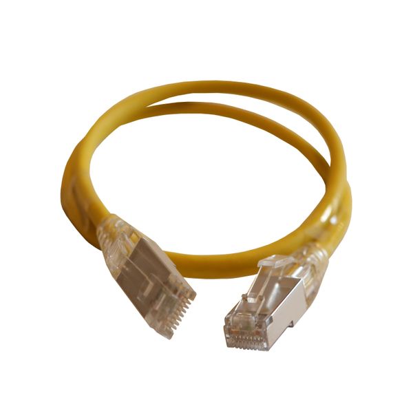 Patch cord RJ45 category 6A S/FTP high density standard LSZH yellow 0.5 meter image 1