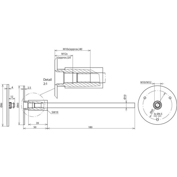 Fixed earthing terminal type M M10/M12 StSt(V4A) with terminal axis image 2