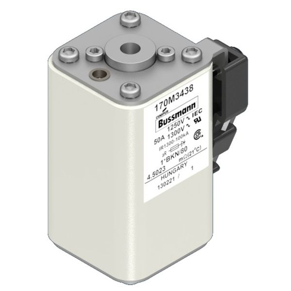 Fuse-link, high speed, 50 A, AC 1250 V, compact size 1, 45 x 59 x 81 mm, aR, IEC, UL, single indicator image 2