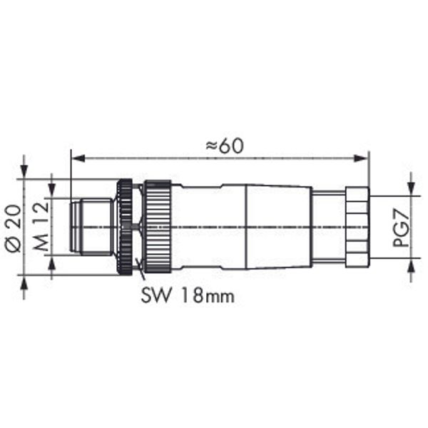 Fitted pluggable connector 4-pole M12 plug, straight, A-coded image 1