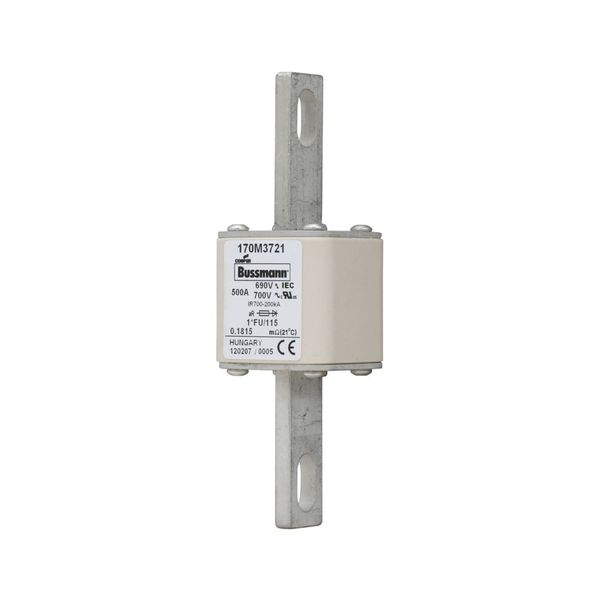 Fuse-link, high speed, 500 A, AC 690 V, compact size 1, 45 x 45 x 148 mm, aR, IEC, UL image 6