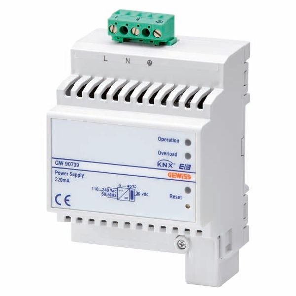 SELF-PROTECTED ELECTRONIC POWER SUPPLY 220-240V - 50/60Hz - 320mA - IP20 - 4 MODULES - DIN RAIL MOUNTING image 2