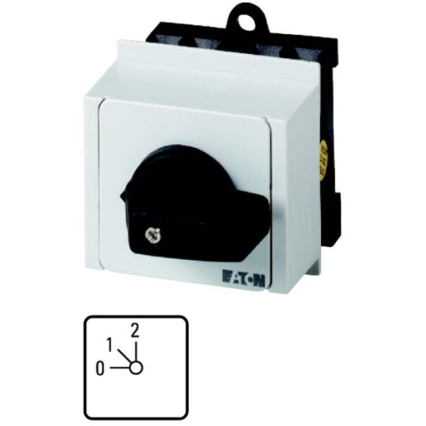 Step switches, T0, 20 A, service distribution board mounting, 2 contact unit(s), Contacts: 4, 45 °, maintained, With 0 (Off) position, 0-2, Design num image 1